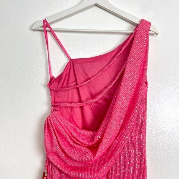 Mac Duggal Pink One Shoulder Dress - Picture 8 of 10